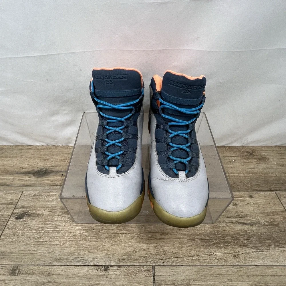 AIR JORDAN 10 RETRO Youth Size‎ 7 BOBCATS KD 310806-026 WOLF GREY ORANGE BLUE